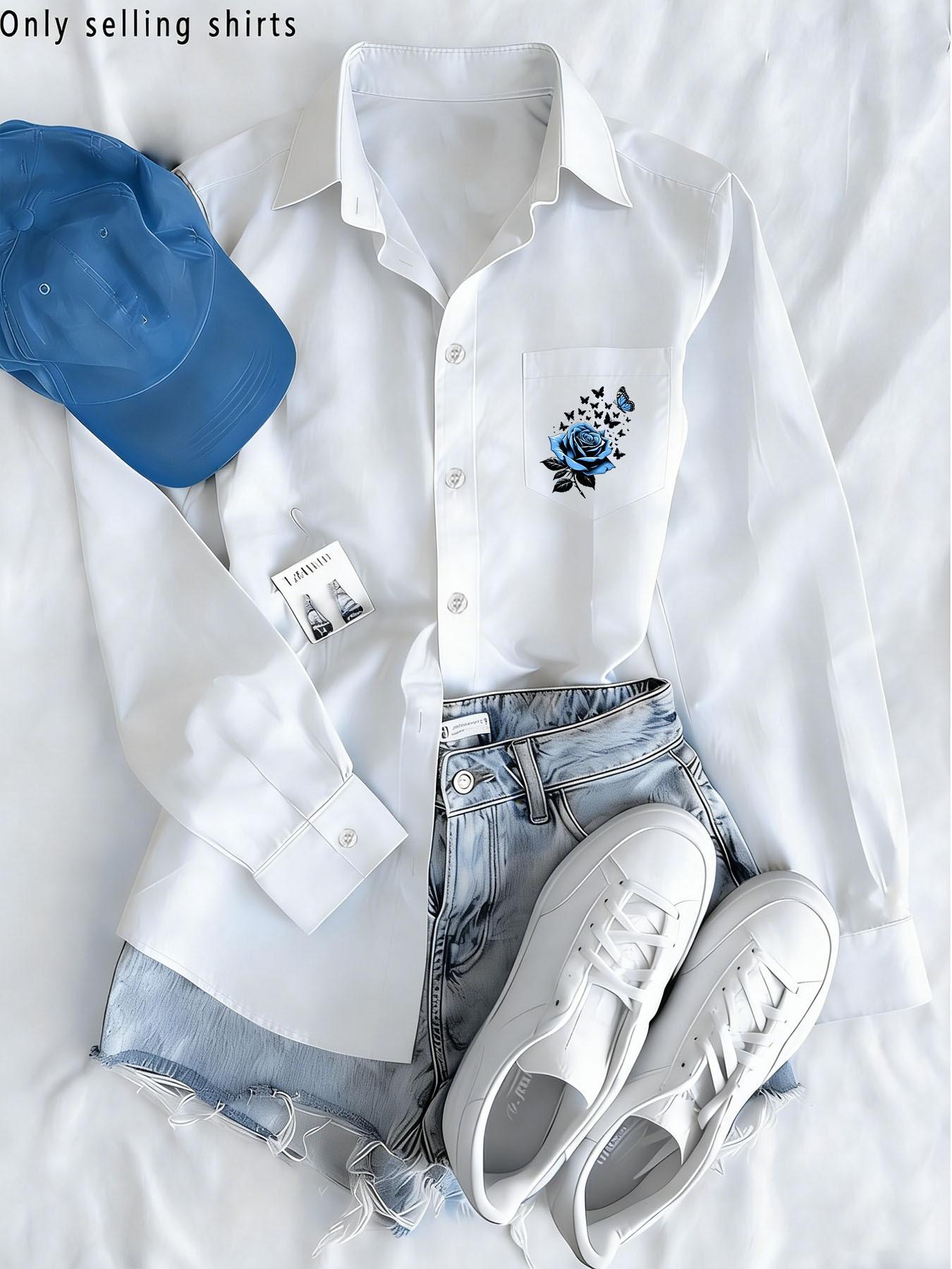 Women's Long Sleeve Shirt Spring Fall Simple Blouse, Sun Protection Top, Pocketed Long Sleeve Shirt, Versatile Daily Wear