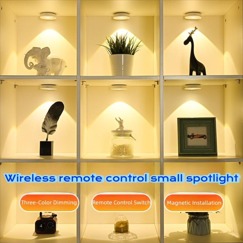 Human Motion Sensing Cabinet Light, USB Rechargeable Wireless Remote Control Ambiance Lighting, Magnetic Three-Color Changing LED Lamp, Decorative Lights