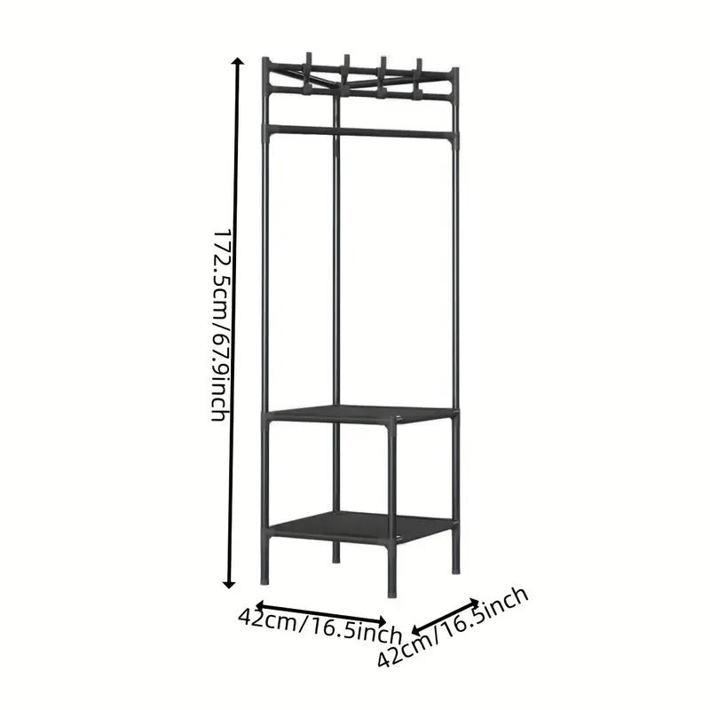 Multi-Layer Clothes Rack Organizer with Hooks, Easy Assembly, Corner Design, Ideal for Home Use, Bedroom Storage, Modern Durable Material