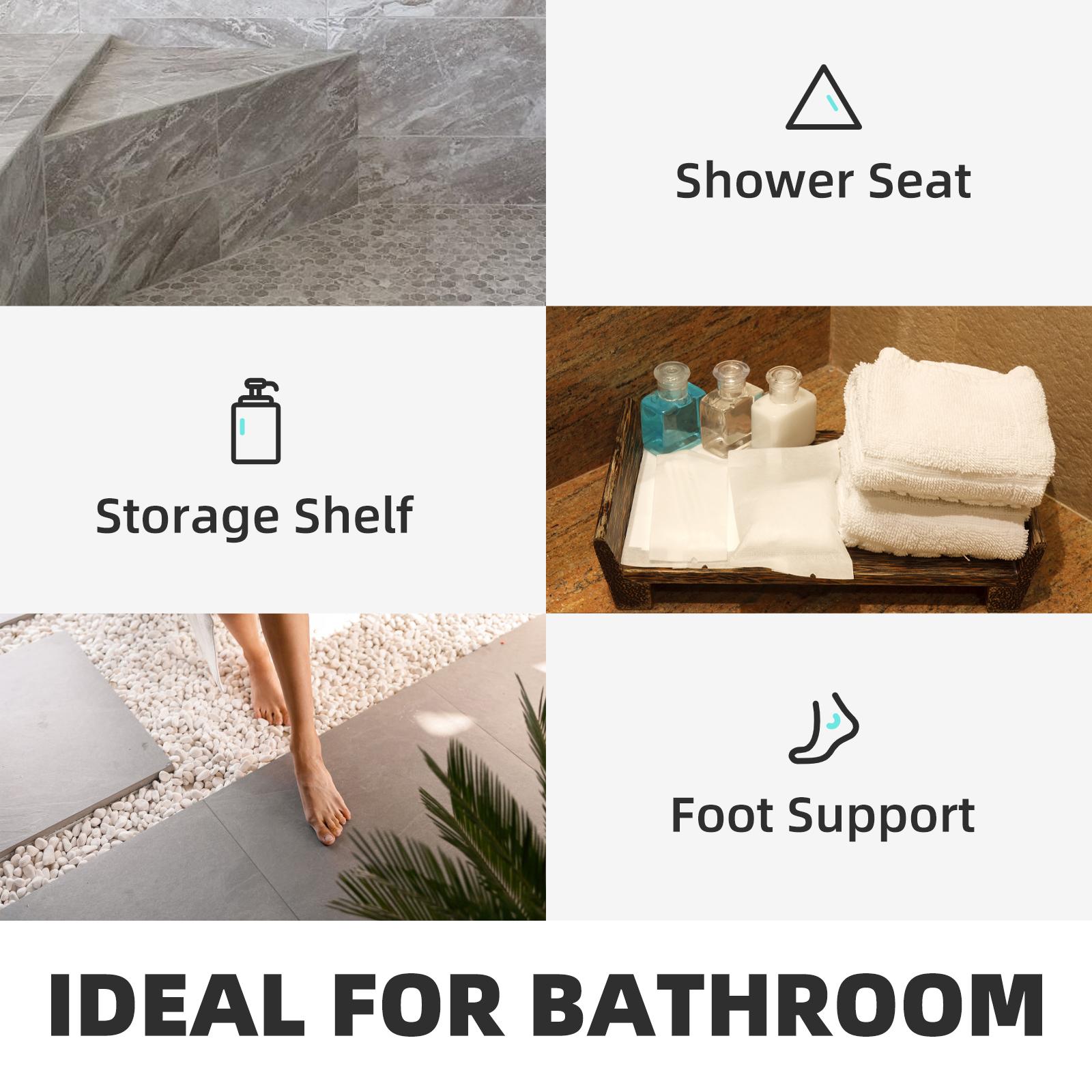 VEVOR Board Shower Bench Rectangle Bench Ready to TileWaterproof 38.2x11.4x20