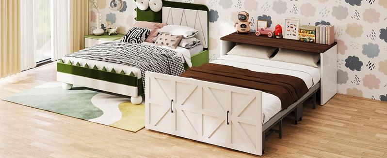 Lilypelle 2-in-1 Murphy Cabinet Bed – Farmhouse Hideaway Foldable Platform Bed for Guest Room, Bedroom, or Home Office, Up to 650 Lbs