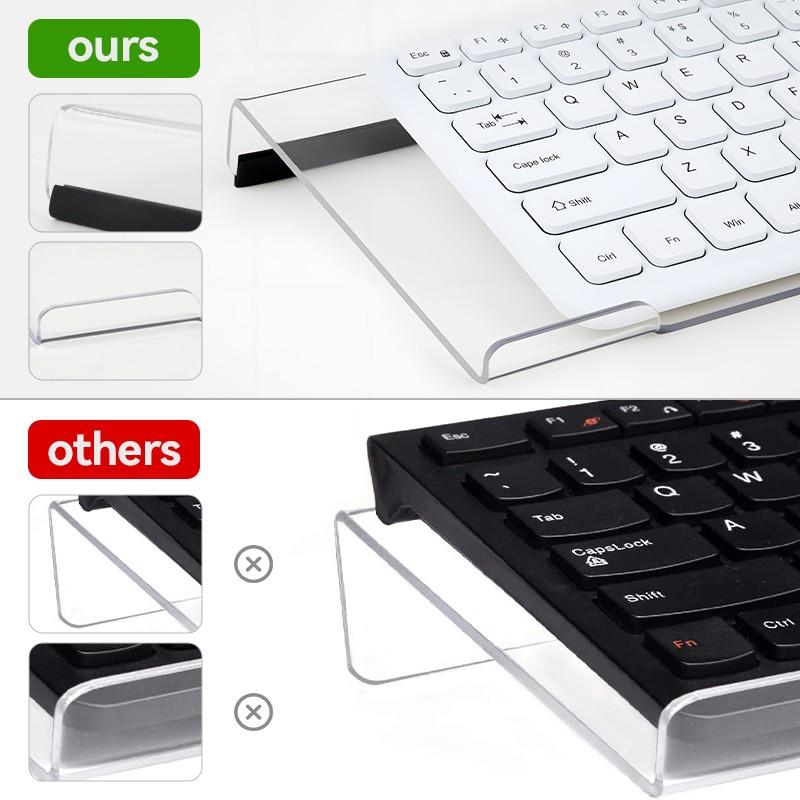 Transparent Acrylic Keyboard Stand with Silicone Anti Slip Strip, 1 Count Keyboard Wrist Rest, Desk Organizer for Office Home School Dormitory, Durable Keyboard Accessories