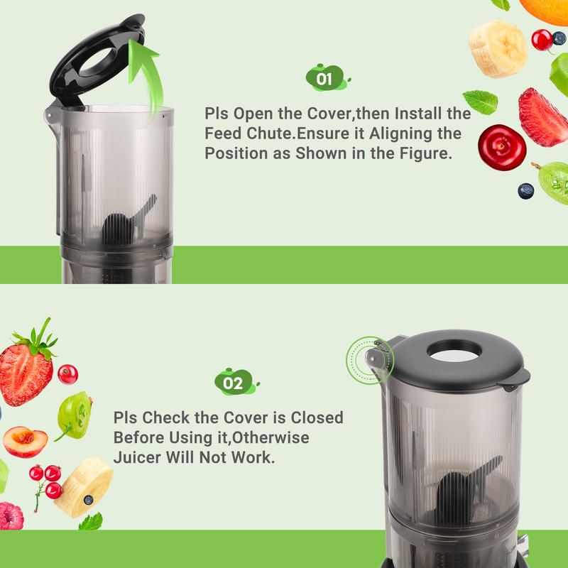 INKBIRD Compact Electric Slow Juicer, Cold Press Juicer, Accommodates Whole Fruits and Vegetables, Easy to Clean, High Juice Yield (Black) TikTokShopHolidayHaul