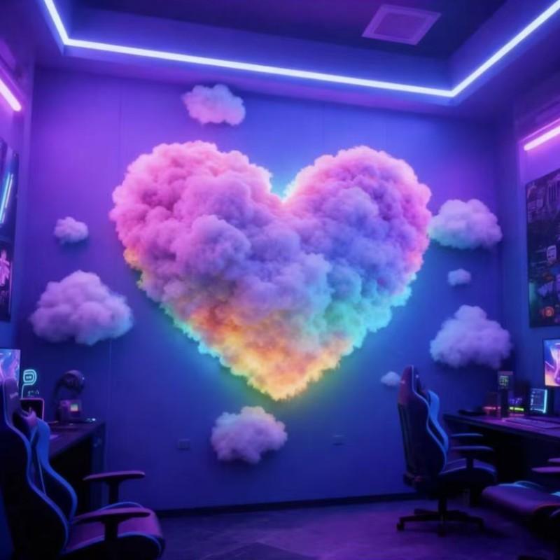 RGB Cloud Light DIY Thunder Effect USB Powered Easy Installation Indoor Decorative Light for Bedroom Living Room Game Room Cafe Music Sync Flashing Christmas Dj Party