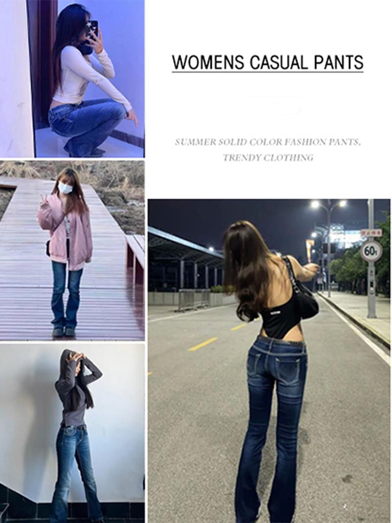 Vintage Aesthetic Wide Waistband Button-Up Fitted Low-Rise Washed Skinny Jeans, Casual Simple Versatile Women's Denim Pants,Casual Distressed Slim Fit Flare Leg Jeans Vintage Aesthetic Wide Waistband Button-Up Fitted Low-Rise Washed Skinny Jeans, Casual Simple Versatile Women's Denim Pants,Casual Distressed Slim Fit Flare Leg Jeans