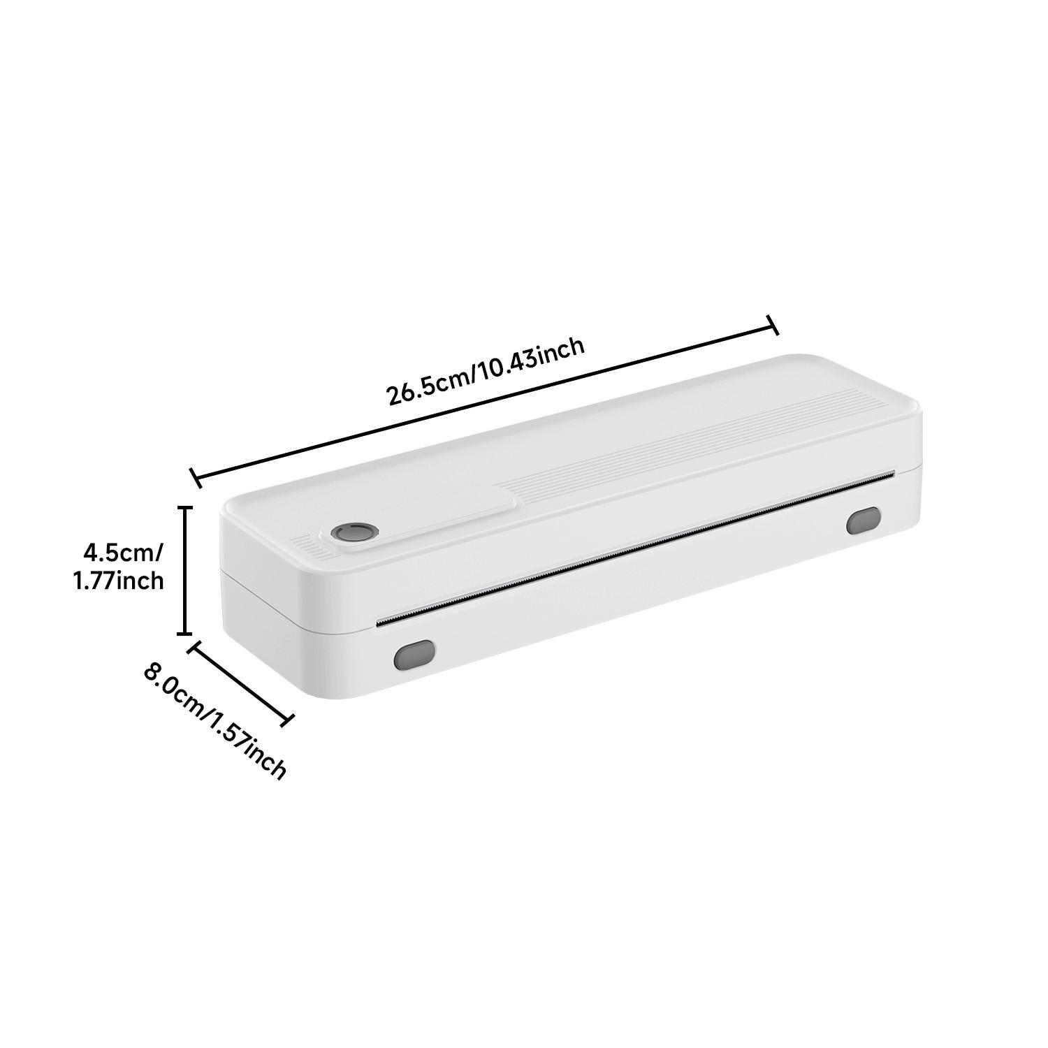 Portable Wireless A4 Thermal Printer, Inkless Home Office Error Correction Printer, Supports Phone Computer Multi-Size Paper Types