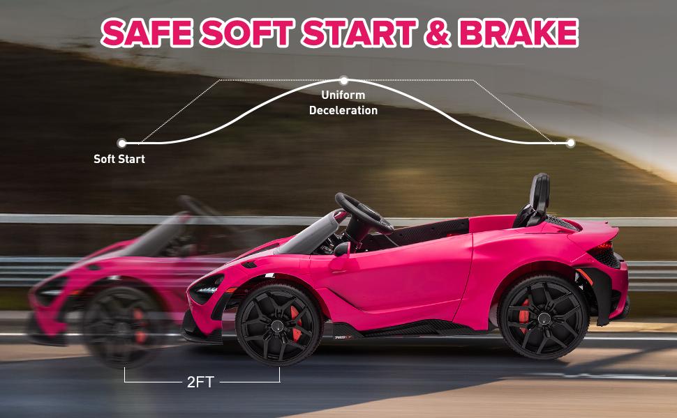 2026 Kids Ride On Car Licensed McLaren765LT, 12V Battery Powered Electric Vehicle, w/Parent Remote Control, LED Lights, MP3 Player, Smooth Start, 3 Speeds Driving Entertainment Experience Fun Safety