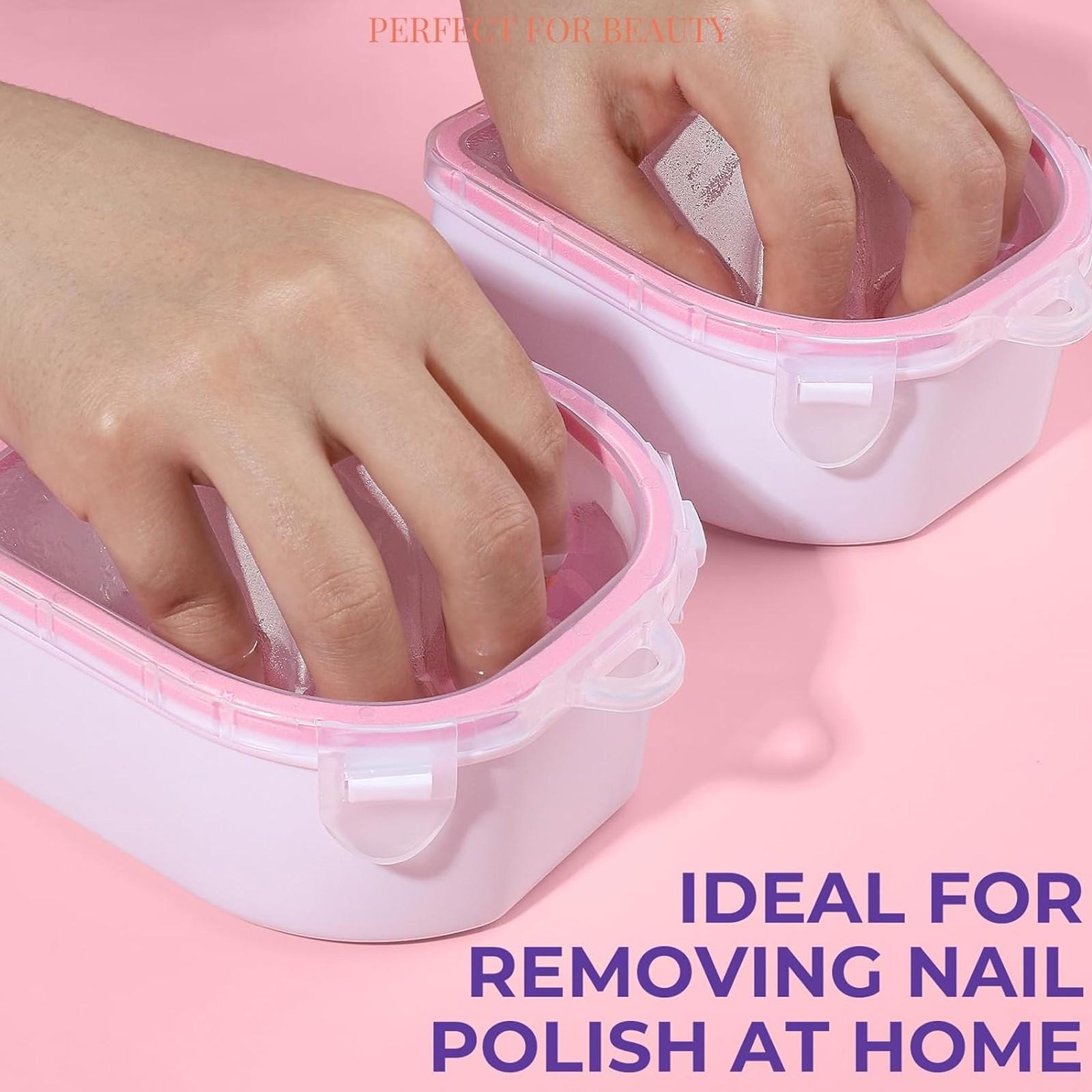 3-Piece Silicone Plastic Hand Bowl Exfoliation Set, 2-Layer Nail Art Soak Bowls, Essential Manicure Dead Skin Pusher Tool Kit