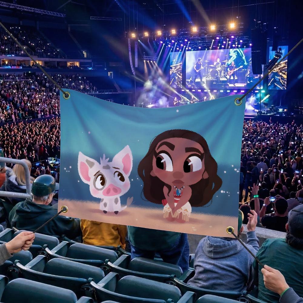 T-The Princess and the Frog CARTOON Flags Multi Size Atmosphere Flag, Cheerleading Hand Pulled Banner, Portable Outdoor Event Flag & Wall Decor for Sports, Parties, Home and Room Decoration