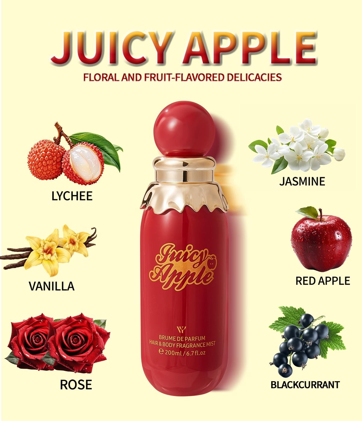 Women's Perfume Spray with Four Fragrances, Cotton Candy, Chocolate, Vanilla, Apple, Long-Lasting Niche Scent, High-Quality Ingredients