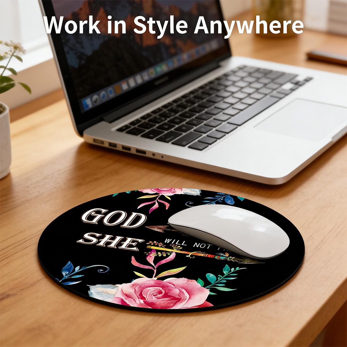 Fashion Arrow Round Mouse Pad, Anti-Slip Rubber Base, Small Desktop Mat for PC, Laptop, Office, Gaming, Gift for Girls and Women, 7.87 Inches