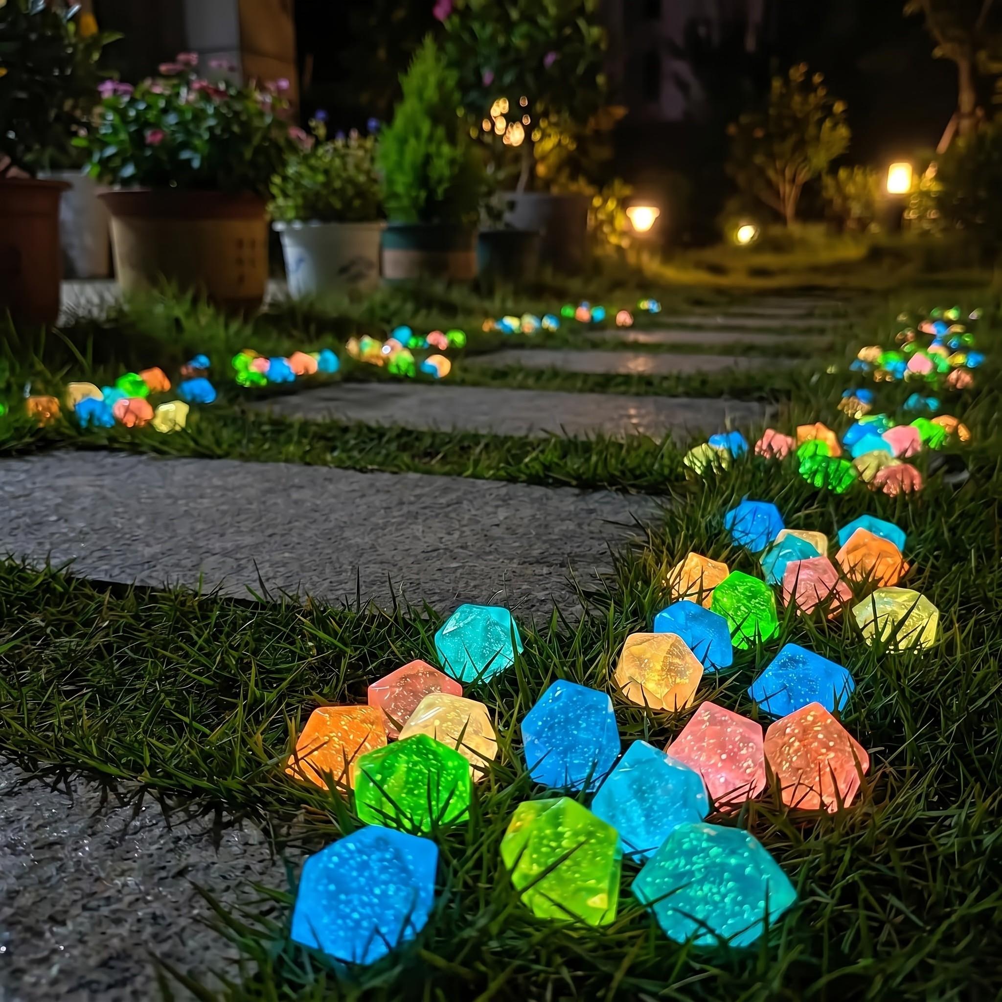 New 16 high-quality simulated starry glow stones, weighing 0.49 pounds, each with a diameter of 1.77 inches, suitable for large garden landscapes, starry sky landscapes, and night lights, are essential items for Halloween/festivals