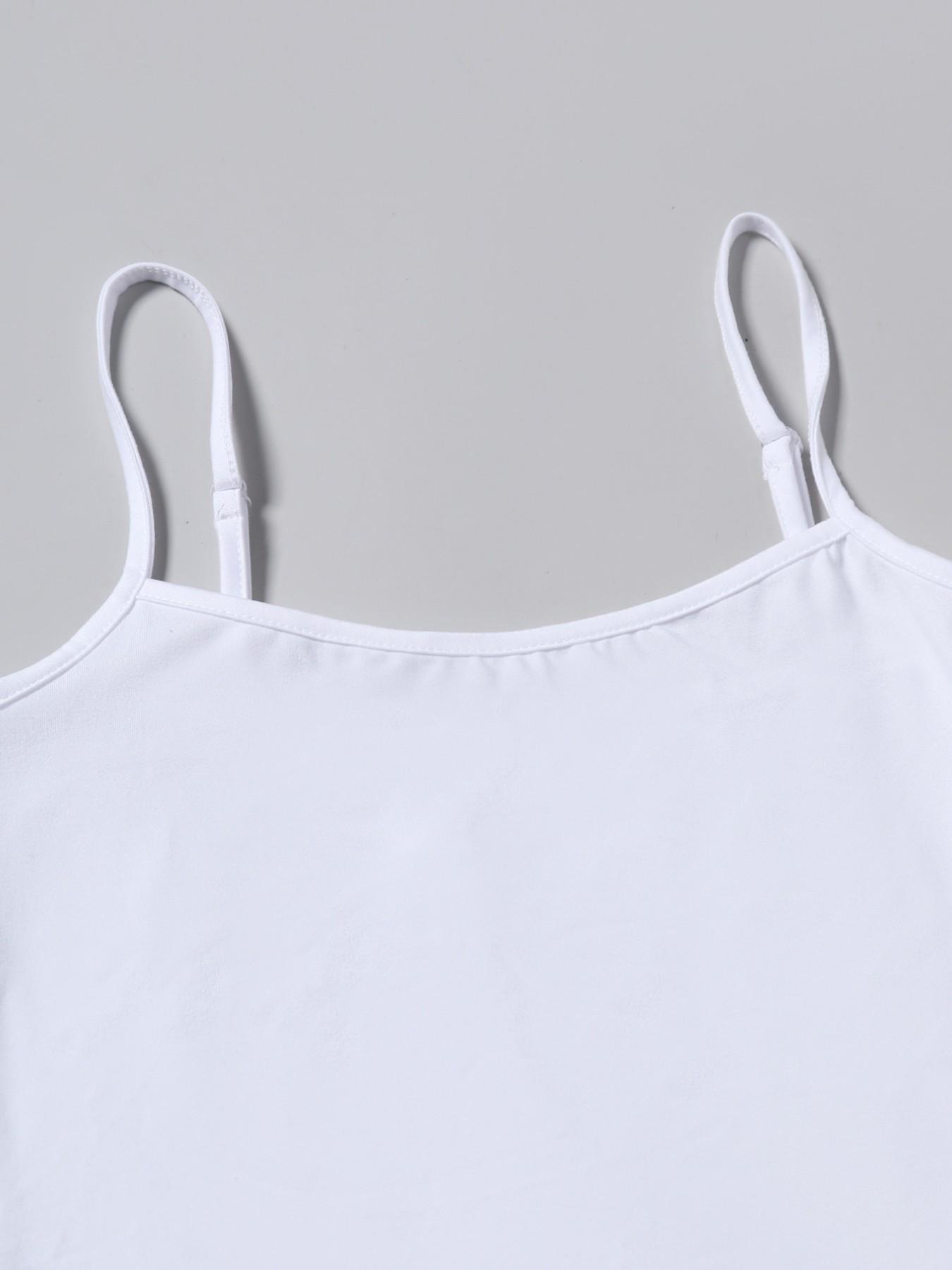 Women's Basic Solid Color Thin Strap Tank Top Set of 4, Slim Fit Short Waist Show off Inner Layer, Y2K Style, Comfortable Knit Fabric