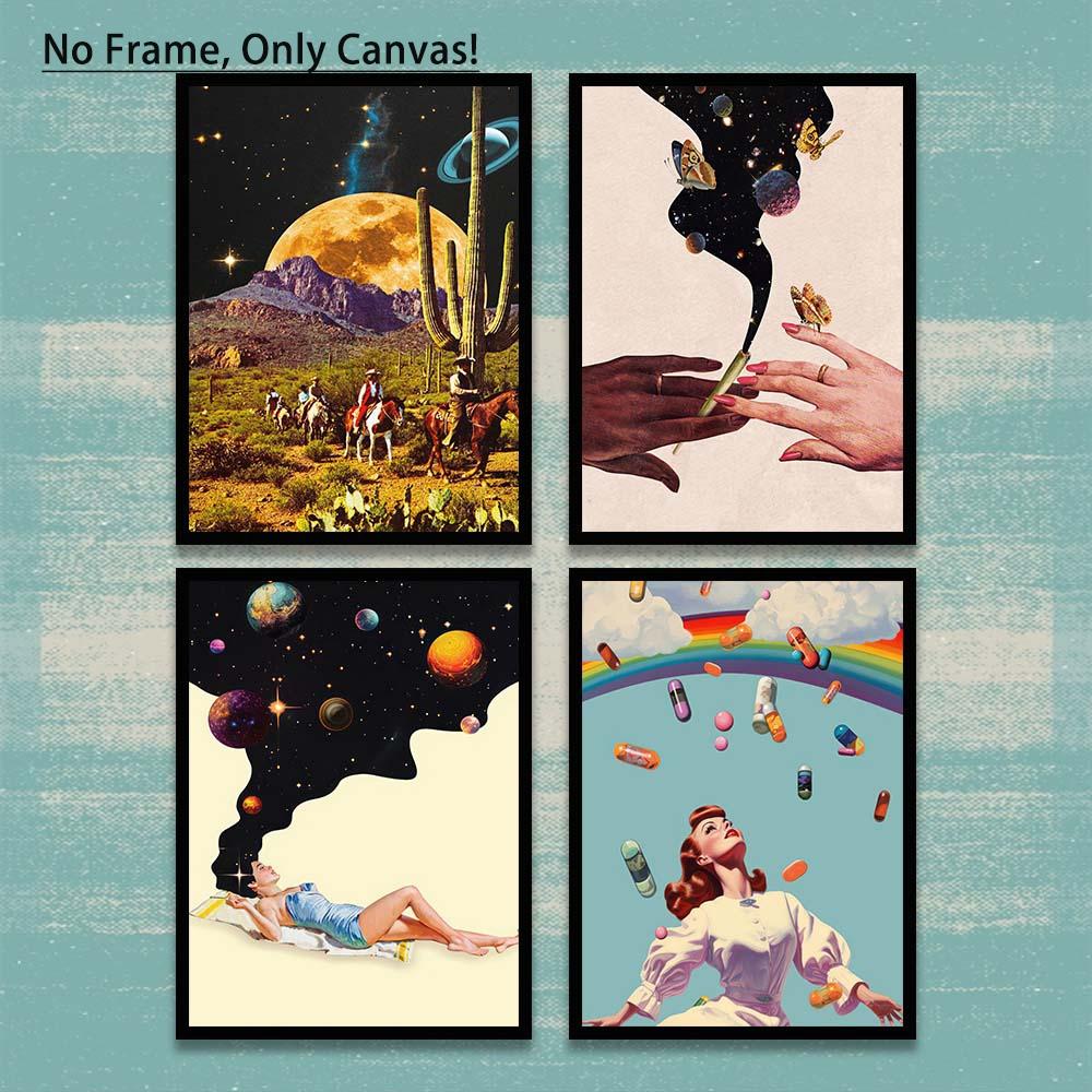 Modern Art Canvas Painting without Frame, 1 Count Colorful Pattern Wall Art, Wall Decor for Home Living Room Bedroom Office, Home Decor