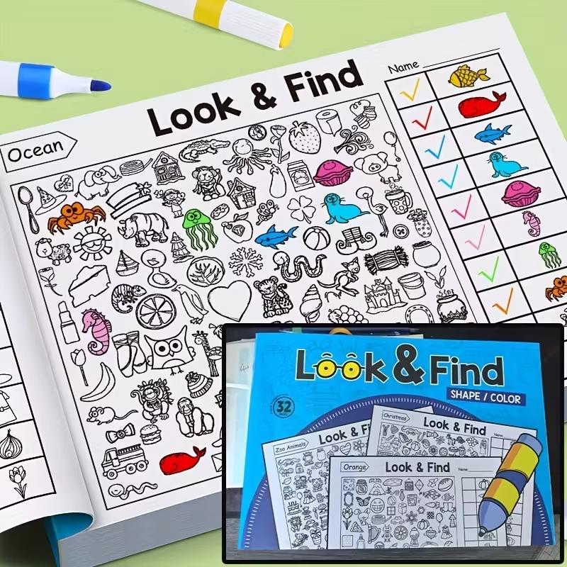 Fun Hidden Objects Book, Interactive Find-It Coloring Book, Discovery Activity Book, Visual Search Challenge, Educational Toy, Interactive Coloring Books, Interactive Learning, Creative Coloring Pages, Learning Through Coloring