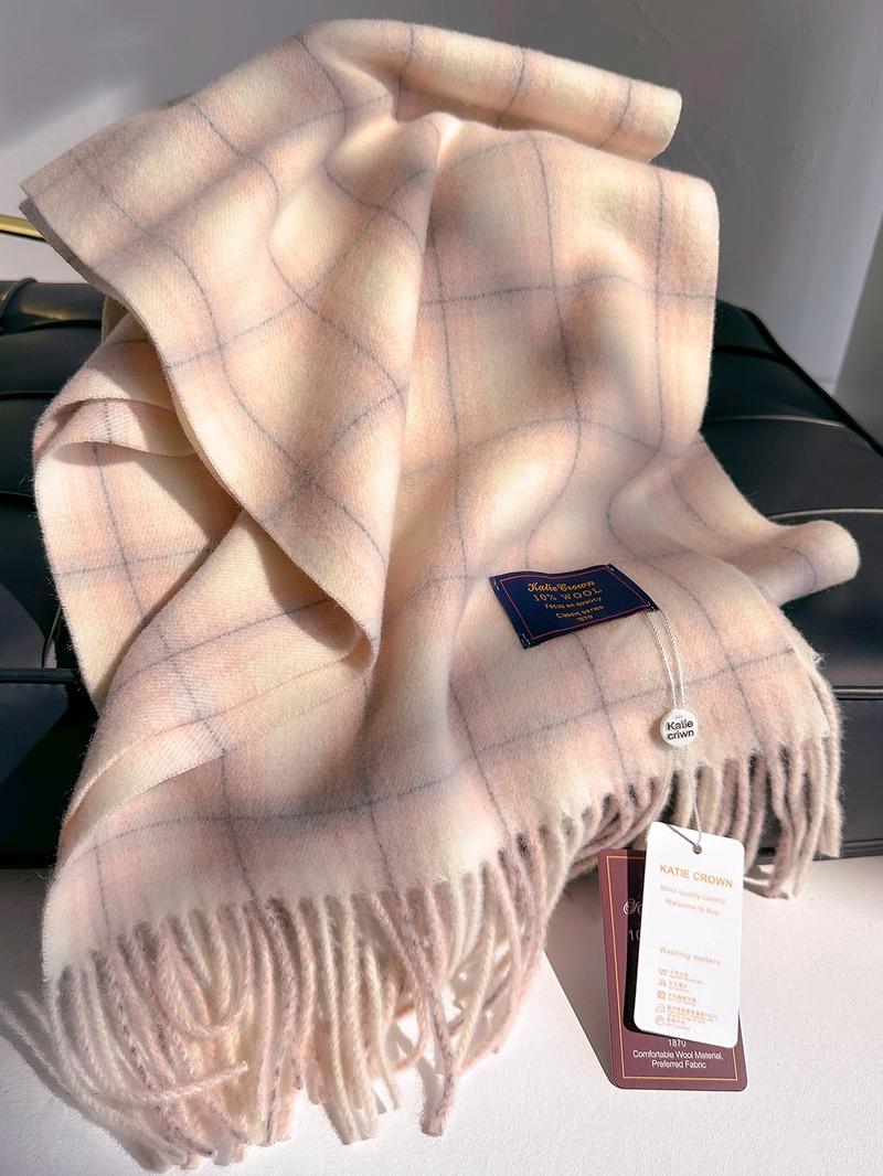 Women's Plaid Scarf for Fall & Winter, Casual Fitted Design, Warm Fashion Accessory for Daily Wear, Stylish Ladies' Wrap