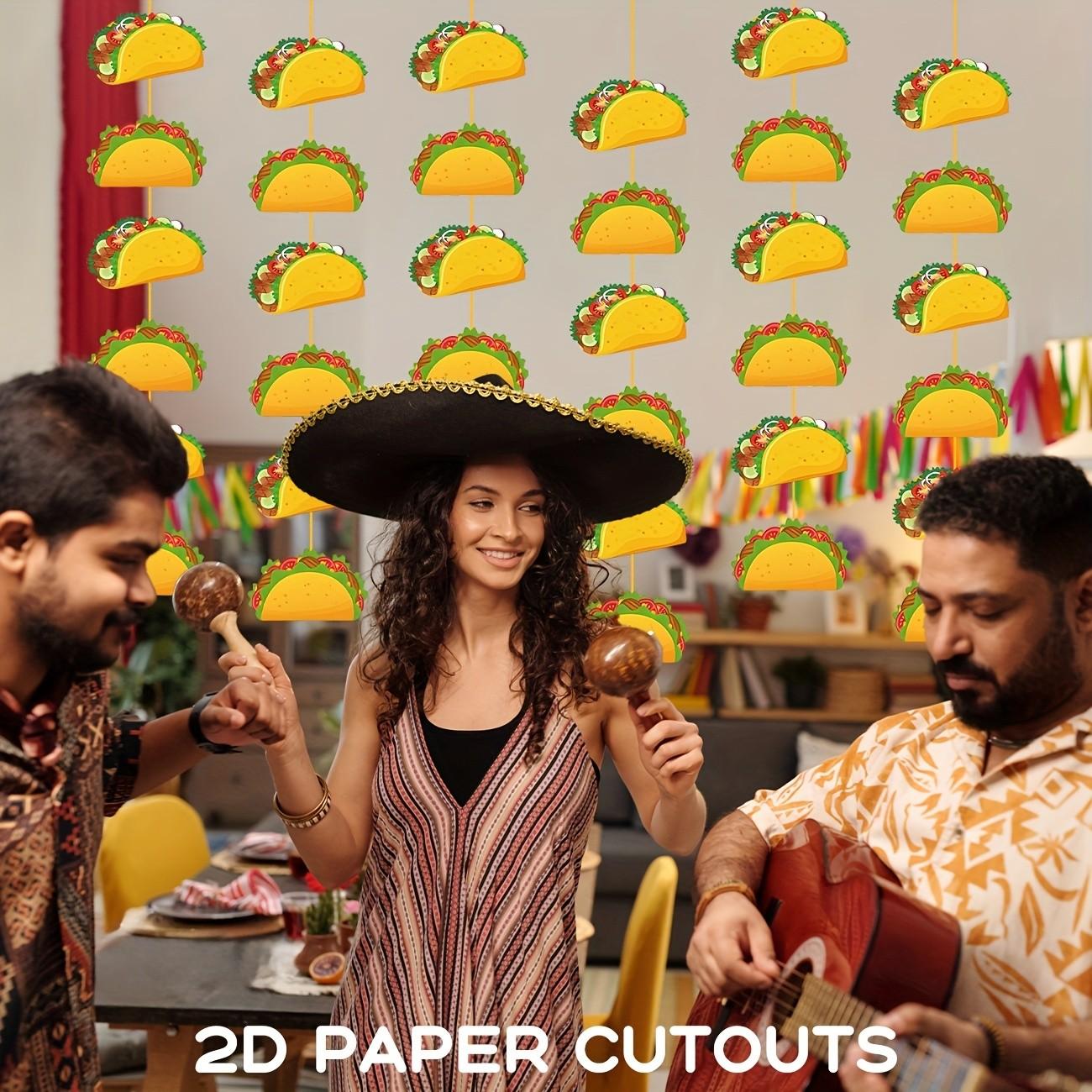 Taco Birthday Party Decorations, Mexican Fiesta Garland Banner, Cinco De Mayo Party Banner, Fiesta Ceiling Hanging Streamers, Cutouts