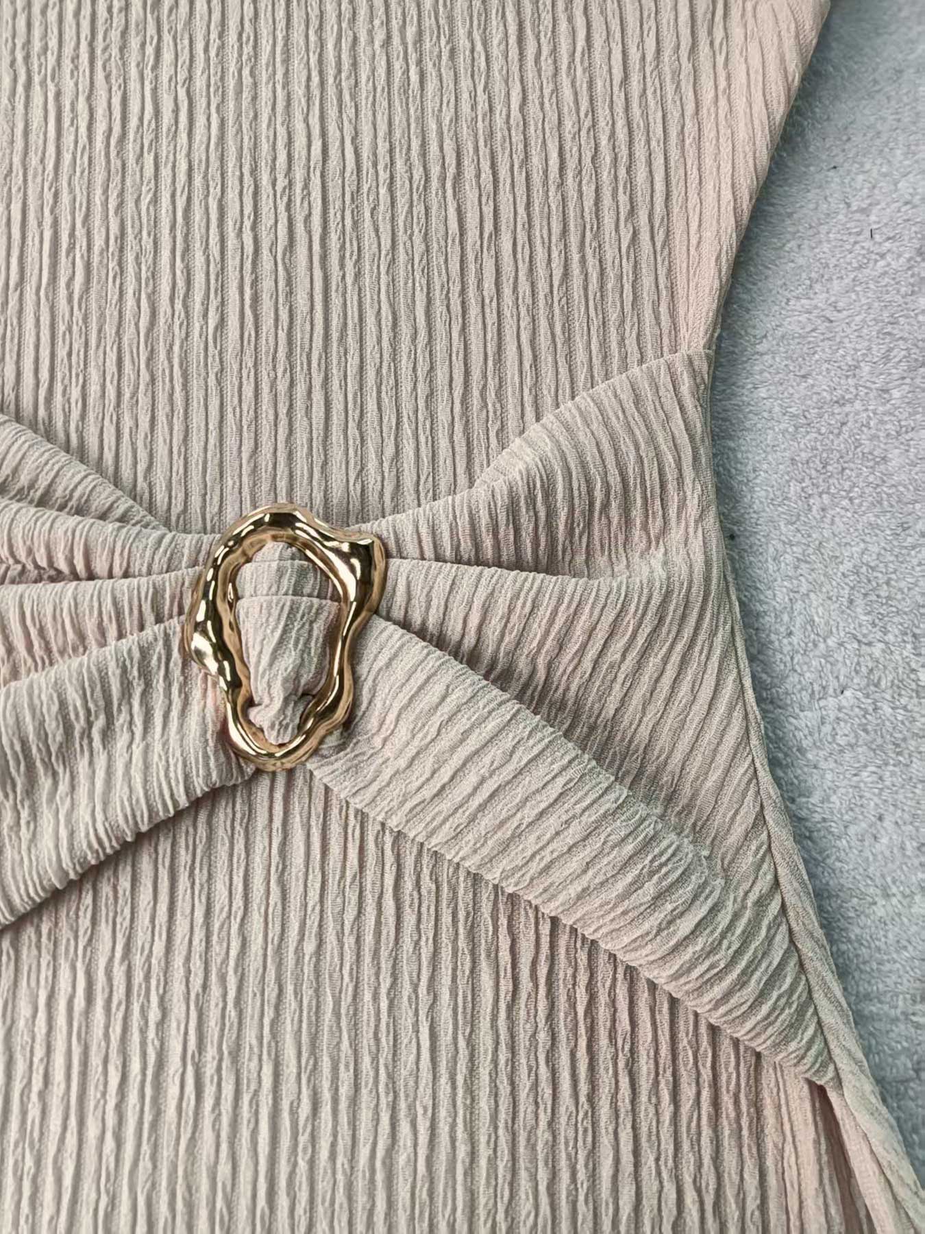 Women's Elegant Chic Asymmetric Neckline Dress, Plain Color, Twist Texture, Tight Fit, Party Gown, Commuter Style, All Seasons