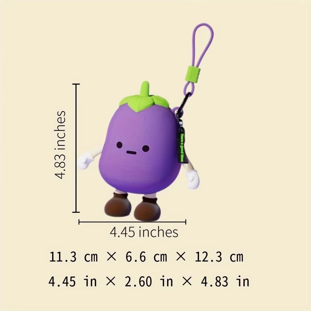 Reusable Silicone Earphone Case with Vegetable Pattern, Small Wallet Storage Bag, Organizer Pouch, 1pc, Durable and Stylish