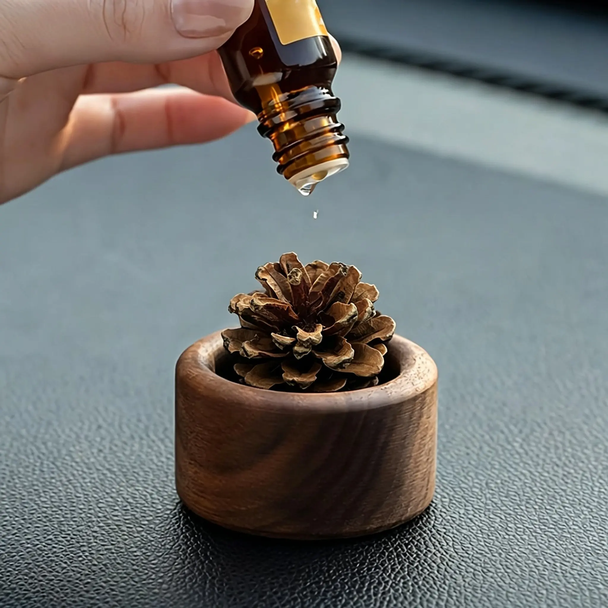 Wooden Diffuser Set, Wooden Stick Aroma Dispenser Home Fragrances for Home Office Study, No Flame No Battery, Slow Release Fragrance Decor, Pine Cone Essential Oil Diffuser Wood