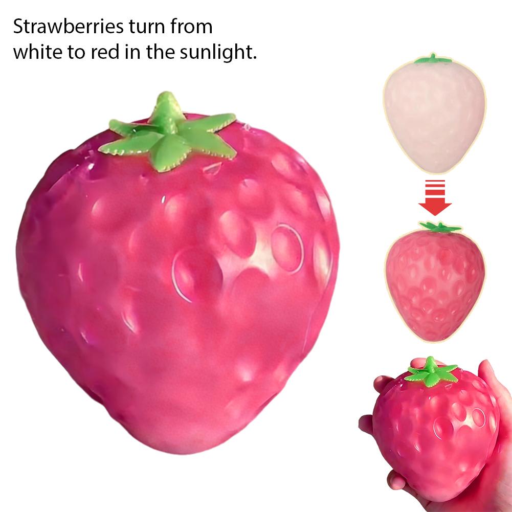 Mango Squishy Slow Rising Crystal Mud Home Decor Party Favors, Strawberry Fruit Squishies Sensory Fidget Toys for Adults & Kids