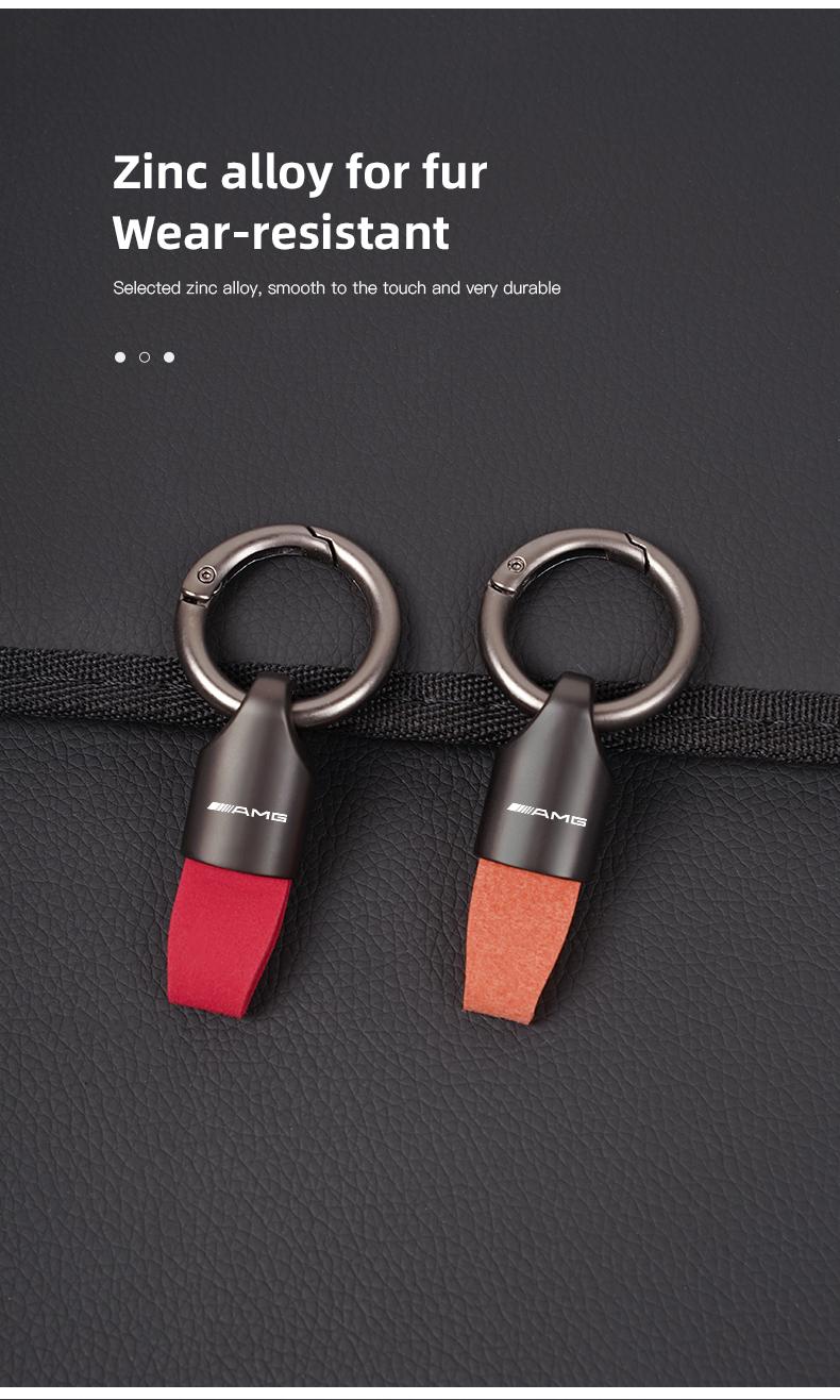 Zinc Alloy Leather Car Key Chain Strap Keyring For Mercedes Benz AMG GLE GLS CLA CLE GLC CLS GLA W223 W213 W206 W464 W247 W167 W166 W222 W205 W204 W177 W246 W212 W221 W463
