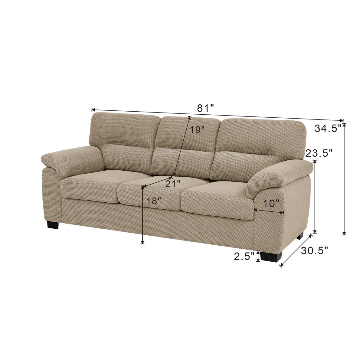 3-Seater Sofa, Camel Upholstered Couch, Modern Living Room Furniture, Textured Fabric Sofa, Minimalist Settee, Comfortable Armchair, Sturdy Frame Sofa 3-Seater Sofa, Camel Upholstered Couch, Modern Living Room Furniture, Textured Fabric Sofa, Minimalist Settee, Comfortable Armchair, Sturdy Frame Sofa