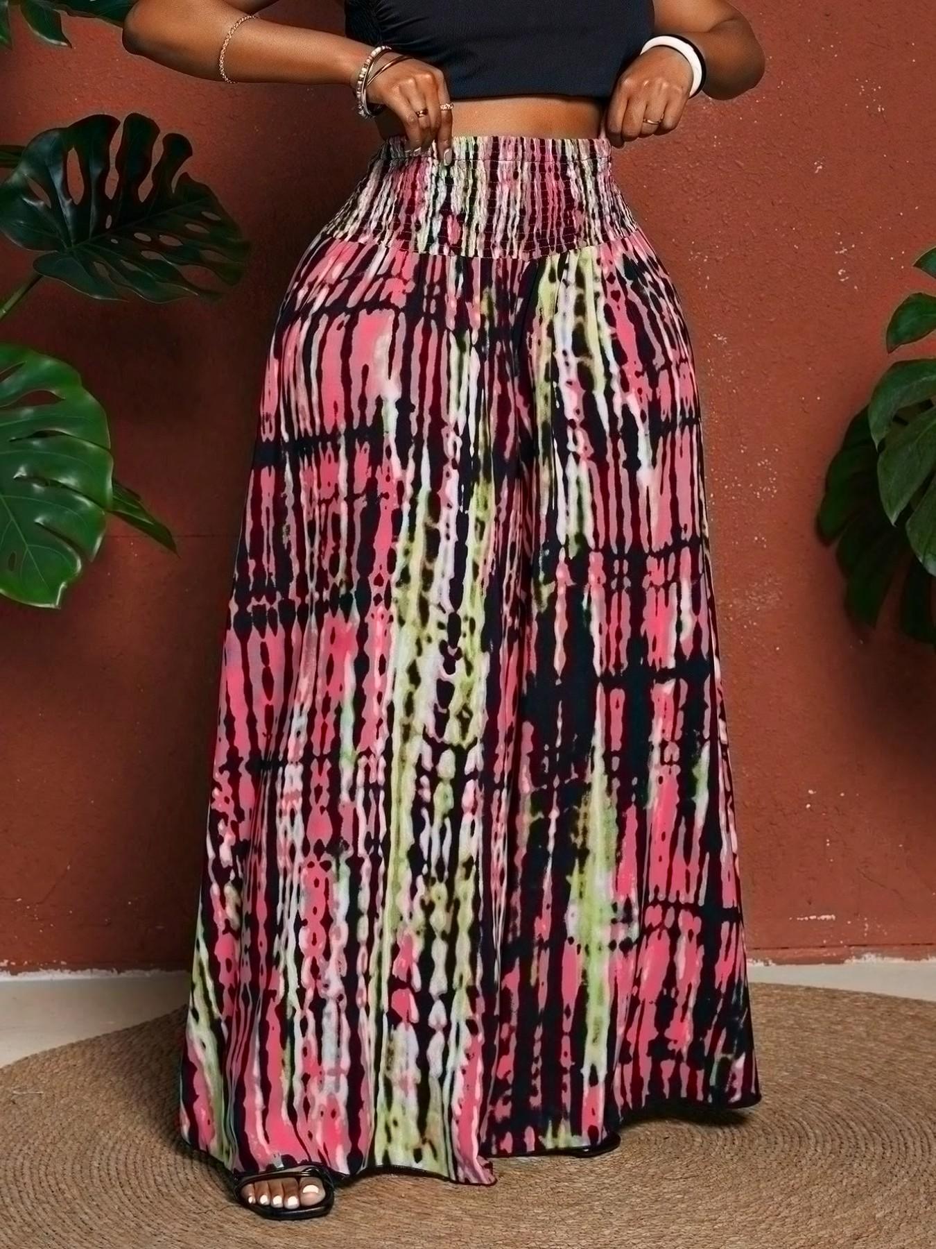 Plus Size Loose-Fit Vacation Pants, Bohemian Style Pants, Casual Trousers, Comfortable Casual Wear for Women & Men, Perfect for Travel & Daily Use, Tie-Dye Pattern