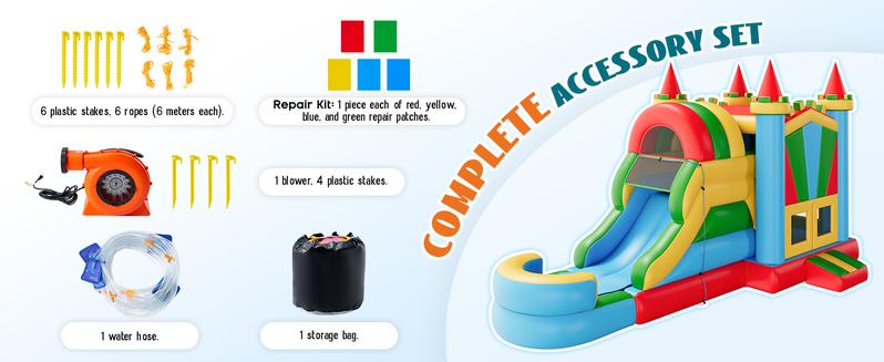 [Ships in Multiple Boxes] Vanacc Bounce House, Inflatable Bouncer with Air Blower, Jumping Castle with Slide, Outdoor Indoor Bouncy Castle with Oxford Fabric for Kids 3-12