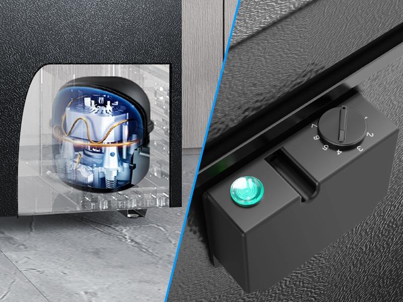 COWSAR 1.8 Cu.Ft Chest Freezer with Removable Basket and Bottom Defrost Water Drain Freestanding Top Open Door, Deep Freezer, Icebox, Cold Storage, Food Preservation, Mini Freezer with Adjustable 7 Thermostat for Home/Apartment, Black