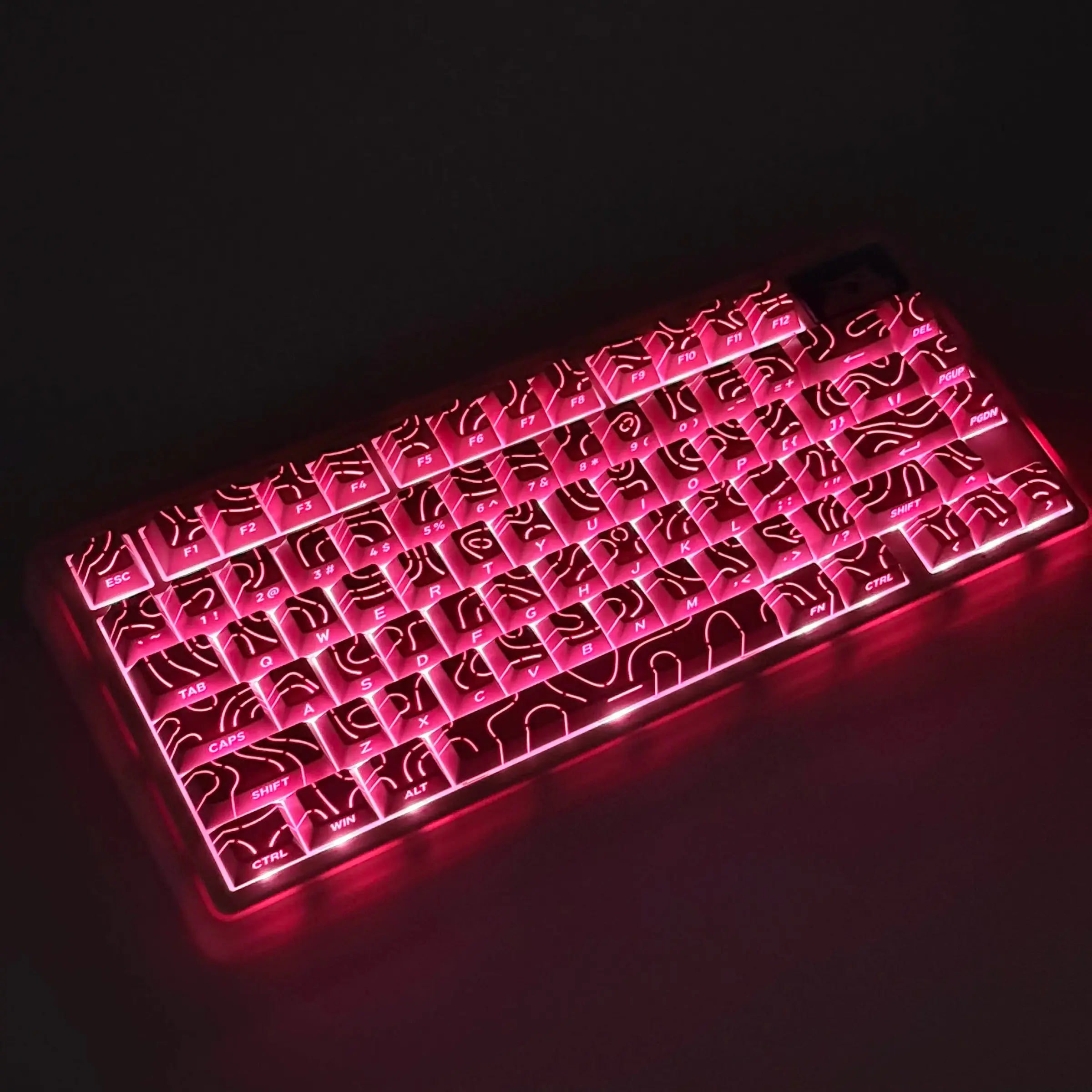 Minimalist Theme Side Engraved Translucent Keycap, Full Five Sided Heat Sublimation Keycap, Keyboard Accessories for Gaming Keyboard Keycaps