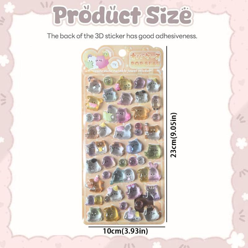 1PC soft and cute cartoon 3D sticker made from eco-friendly materials. Its fresh and sweet style is perfect for DIY phone case decoration. You can also stick it on water bottles, toys, refrigerators, and phones.
