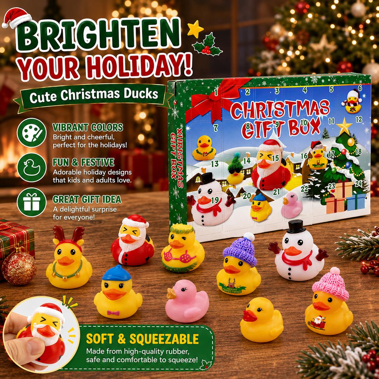 24-Day Christmas Rubber Duck Advent Calendar Box - TikTok Shop