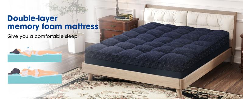 【VALUXE】 Dual Layer Mattress Toppers Queen Size,2 Inch Cooling Gel Memory Foam Plus 1 Inch Pillow Top, with 8-21” Inch Deep Pocket