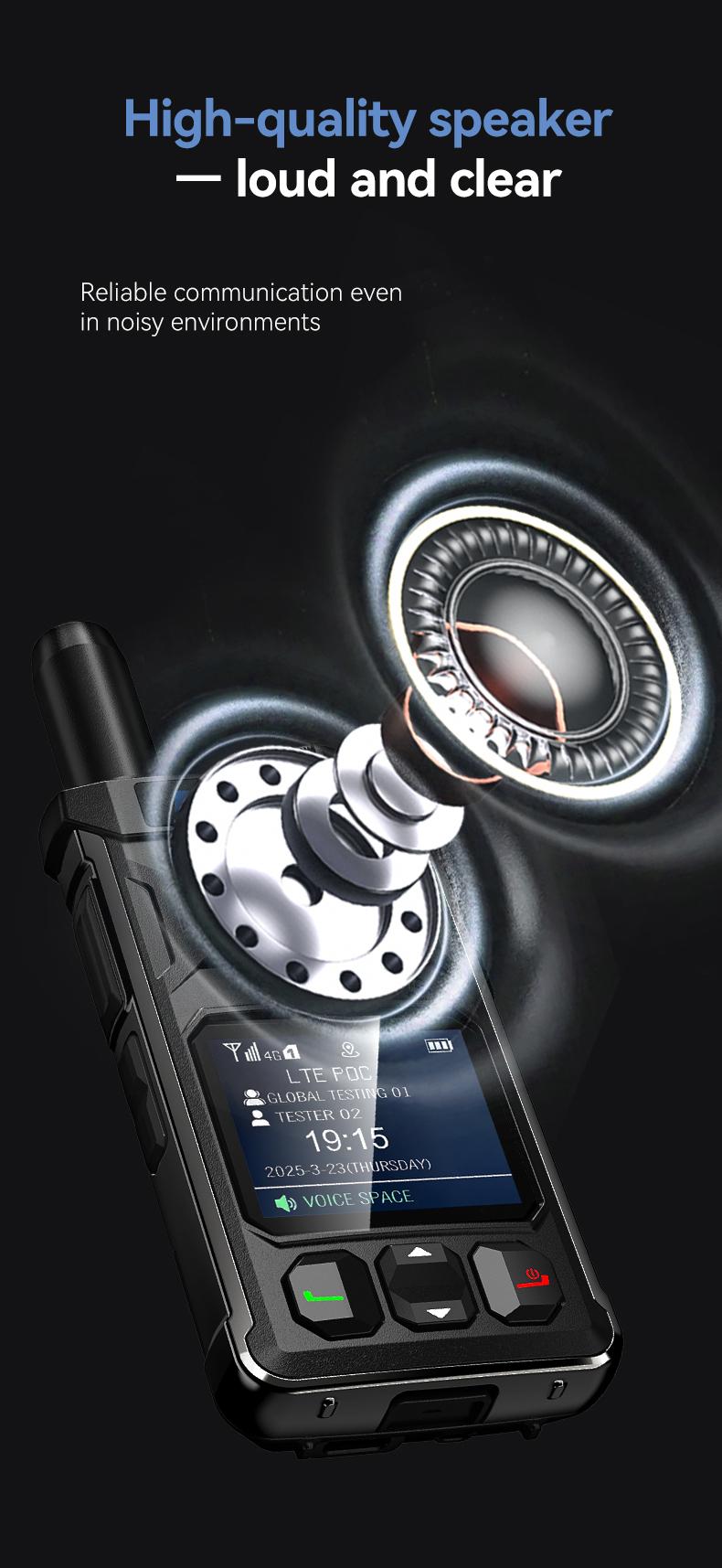 EcallRadio T6 4G LTE PoC Walkie Talkie - Unlimited Range Real-time Communication Device with 2000mAh Long Battery Life. Global Two Way Radio for Security, Fleet, Construction & Outdoor Camping Hiking. Best Handheld Intercom with Type-C Charging