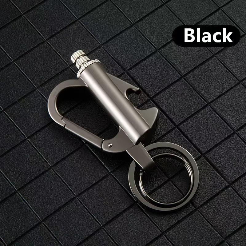 (Fuel Not included) 3-in-1 Multifunctional Keychain ,Bottle Opener,Waterproof Lighter, Refillable Lighter for Hiking Camping multiple key