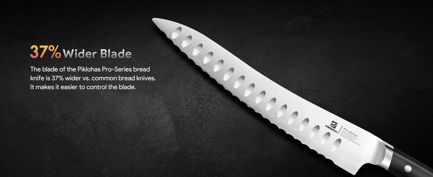 【TikTokShopJumpstart】Piklohas Resharpenable 8/10-inch Bread Knife, Multifunction Serrated Knife, German HC Stainless Steel Bread Cutting Knife with Innovative Wavy Edge for Efficient Slicing, Razor Sharp for Homemade Bread Valentines Day Gift