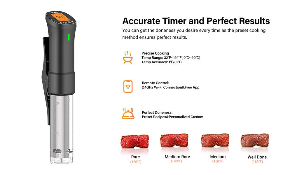 Inkbird Low Temperature Cooking Machine, WIFI Immersion cycler, Suitable for Low Temperature Cooking of Meat and Vegetables, Ultra Silent and Fast Heating, Comes with APP Recipe Timer Alarm Clock, kitchen utensils-TikTokShopBlackFriday