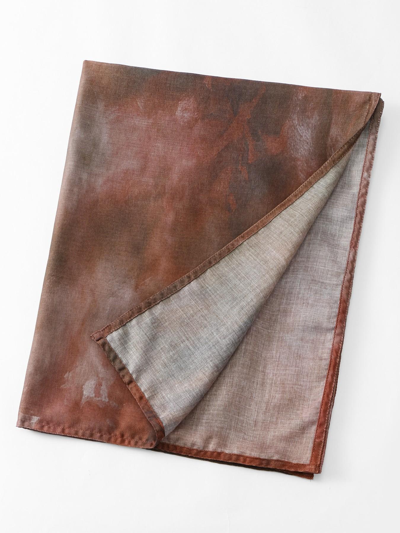 Fashion Caramel Tie-Dye Print Balik Saree Hijab Scarf, Elegant Women's Headscarf, Muslim Daily Wear, Breathable Beach Long Shawl