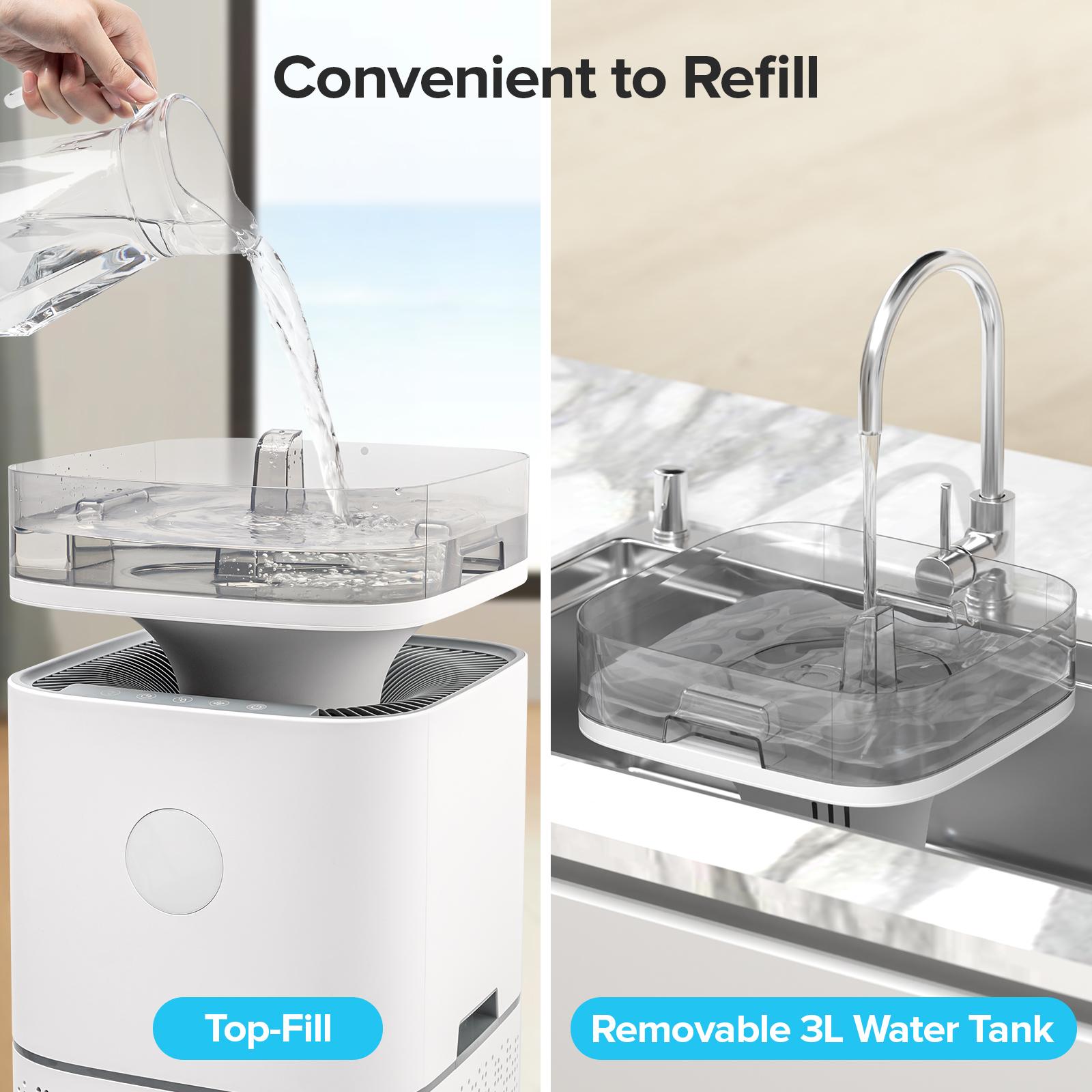 Kissair 2-in-1 Air Purifier & Humidifier - 3-Stage Filtration (Pre, H13 HEPA 99.97% PM2.5, Activated Carbon), 4 Fan/Humid Modes, Auto Off! Ultrasonic (250ml/h), Negative Ions, Air Quality LEDs, Filter/Water Alerts, <35dB Sleep, 1-8h Timer. Ideal for Home