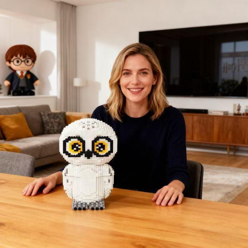 Owl 3D Puzzle Building Blocks, Creative Decorative Item, Perfect Gift for Birthdays, Halloween, Valentine's Day, Christmas, Unisex