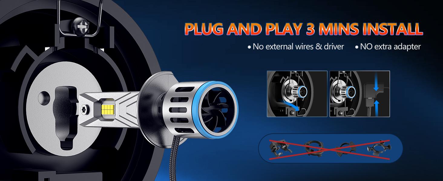 FAHREN Upgraded H1 Automotive LED Headlight & Fog Light Bulbs, 40000LM Ultra High Lumens, 900% Increased Brightness, 6500K Cool White Light, 2 Pack FAHREN Upgraded H1 Automotive LED Headlight & Fog Light Bulbs, 40000LM Ultra High Lumens, 900% Increased Brightness, 6500K Cool White Light, 2 Pack