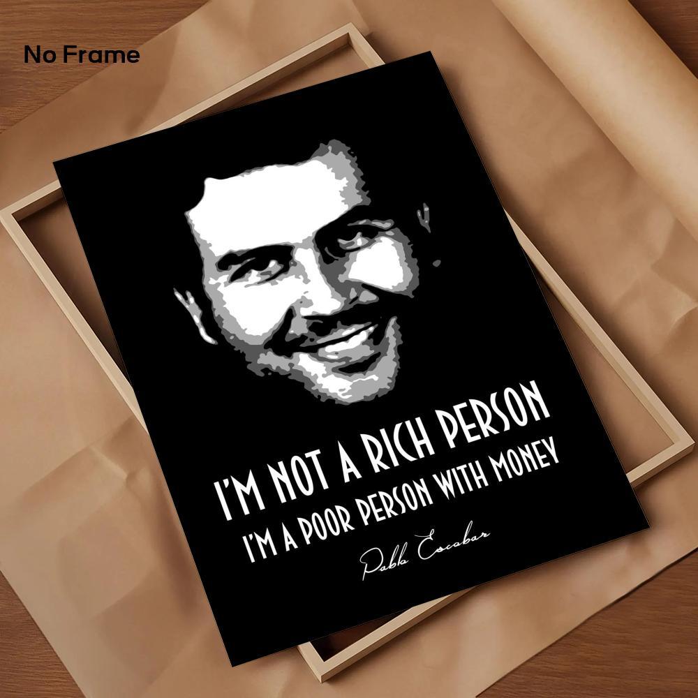 Classic Movie P-Pablo E-Escobar Poster HD Sticky Waterproof Wall Art | High Quality Print Aesthetic Home Living Bedroom Bathroom hallway Decor Trendy Room Decoration | Multiple Size Options Available