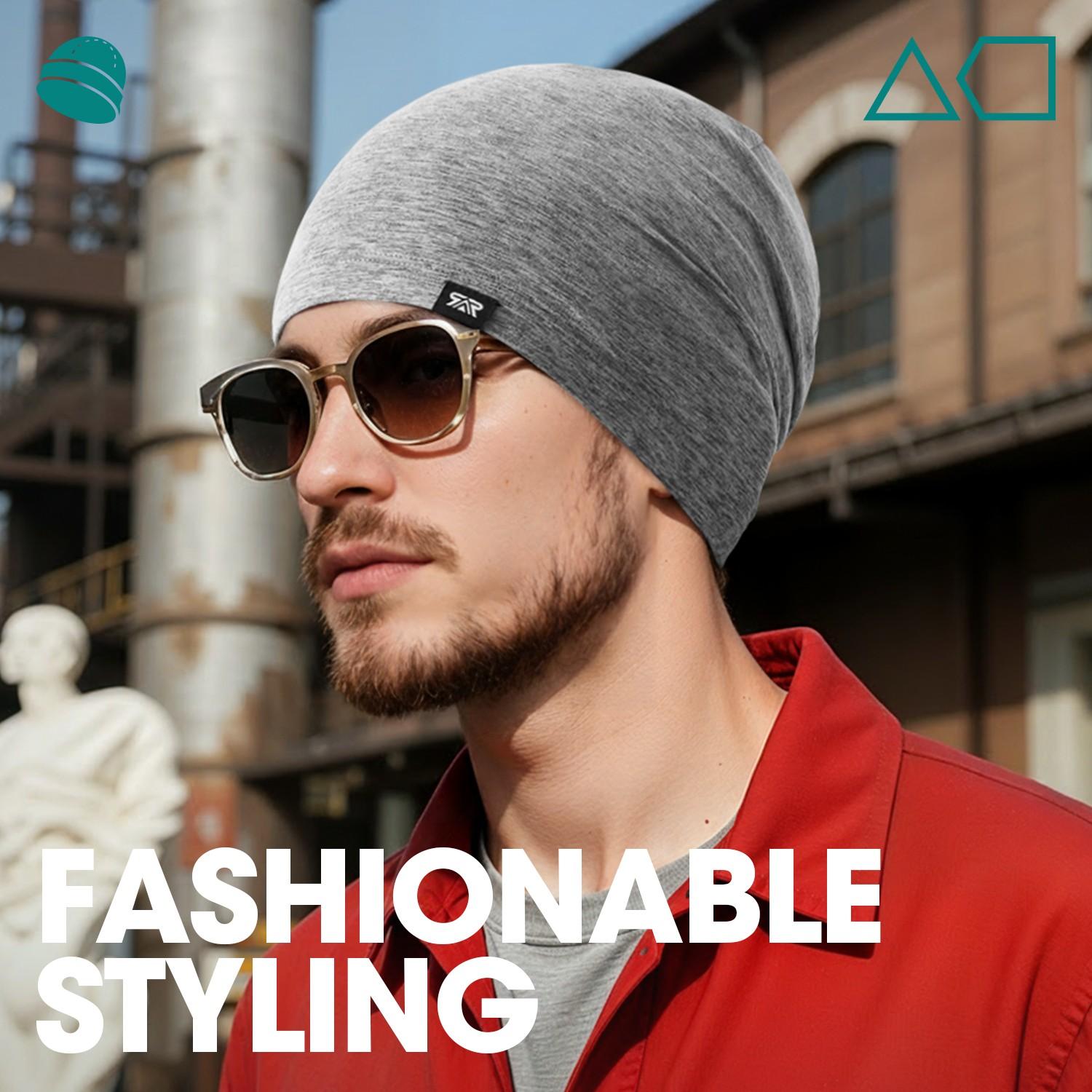 1/2/3 Pack Versatile Beanie Hats, Ear Protection Warm Cold Weather Caps, Breathable Polyester, Outdoor Running Fitness Sports Windproof Headwear, Unisex Soft Slouchy Beanie - Stay Dry Breathable for Running Gym Sleeping Commuting Daily Use