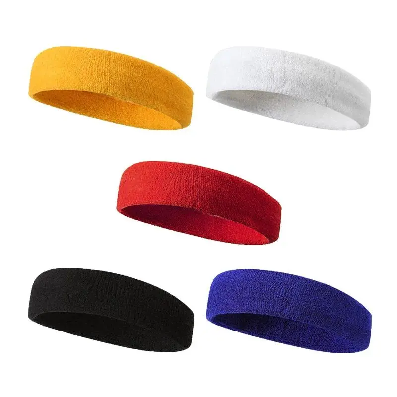 Unisex Pure Color Sports Headband - Sweat-Absorbent Hair Accessory for Running, Basketball, Fitness with Sweat Guide Function