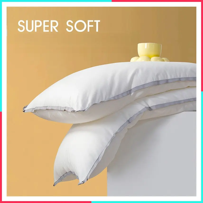 Ultra Soft Extra Low Profile Super Thin 100% Pillow Insert for Sleeping Flat Breathable Lightweight Comfortable Pillow for Home Bedroom Use Single Size Minimalist Design Filled Core