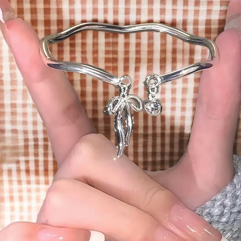 Full Silver s999 bangle Sterling Silver bangle Ladies Open bangle can be freely adjusted size to send girlfriend birthday holiday gift Silver weight 16 g /0.56 oz