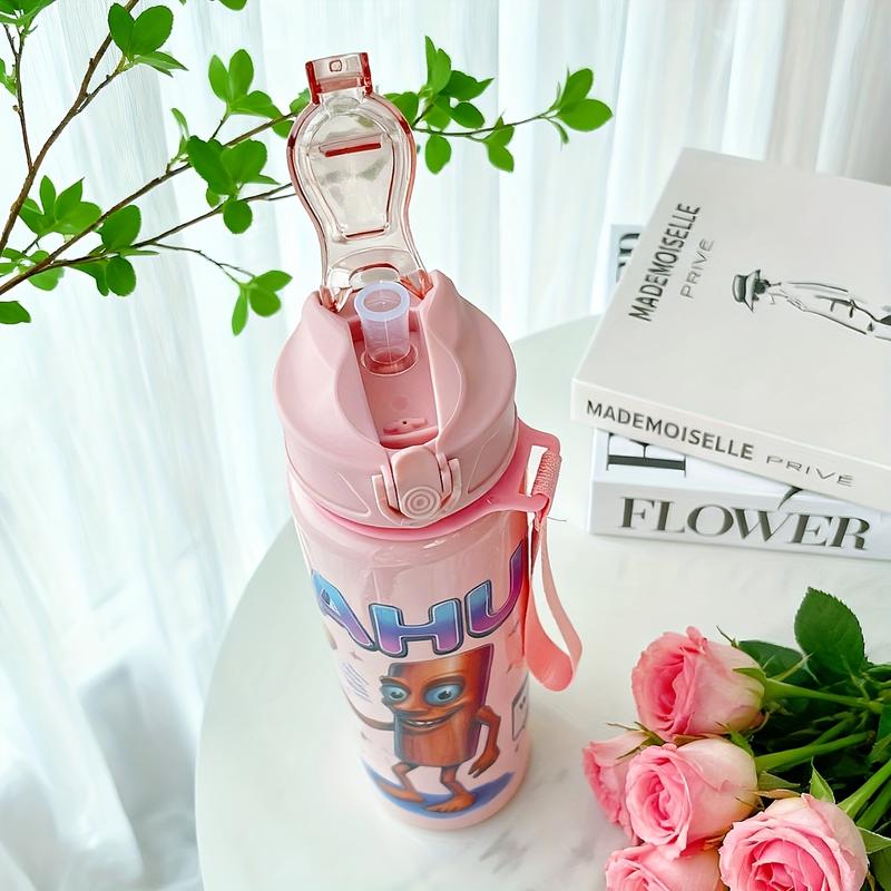 Transparent with Straw, 750ML/26oz Sports Design Leakproof Water Bottle, Portable & Leak-Proof, Ideal for Running, Cycling, Hiking, Gifts