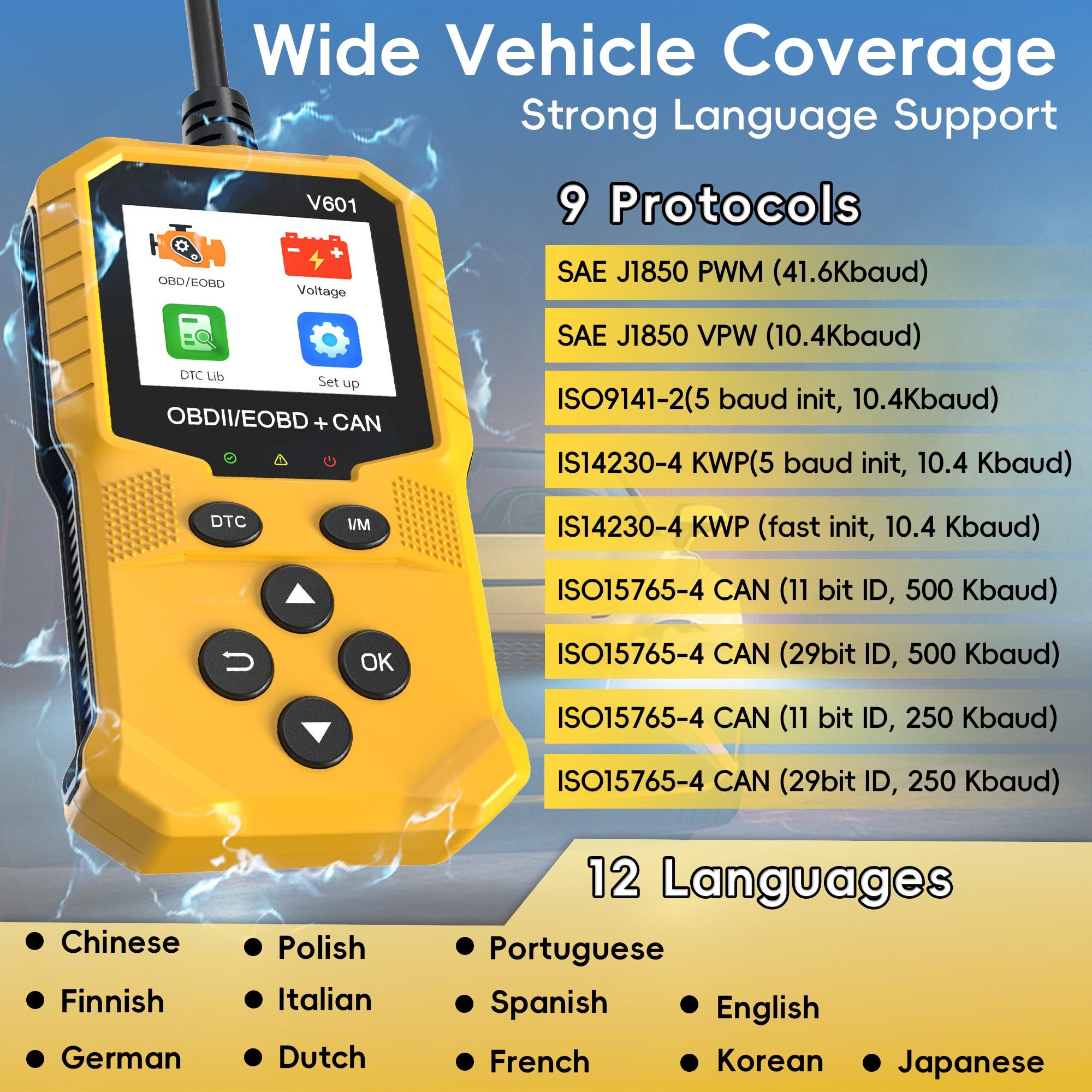 Obd2 Scanner - USB Powered Car Code Reader and Engine Diagnostic Tool, Compatible with All Obd Ii Vehicles, Fits Models Post 1996