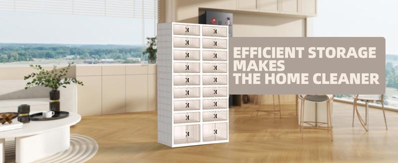 9 Tiers 36 Pairs Foldable Shoe Rack, Large Shoe Storage with Magnetic Clear Door, Easy Assembly and Freely Movable Shoes Organizer, Large Capacity Shoe Shelf for Living Room, Cloakroom, Entryway,Cosmetic Organizer